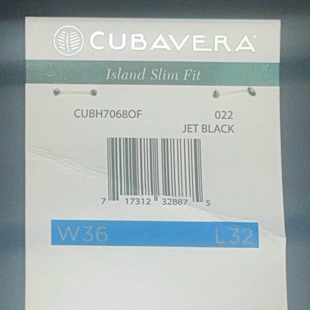 Men’s Cubavera Dress Pants Island Slim Fit Size 36W 32L Jet Black NWT